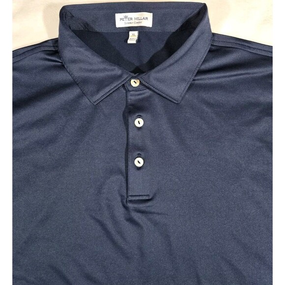 Peter Millar Summer Comfort Polo Mens XL Solid Blue - Picture 3 of 9